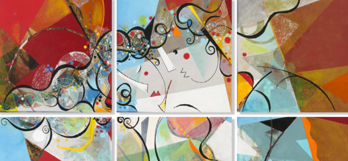 Le souffle qui traverse les couleurs - Original Acrylic Painting on Canvas - 29.5 x 29.5 in